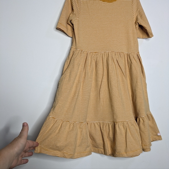 Ruffle Butts Yellow White Striped Short Sleeve Dress 7 - Picture 4 of 6